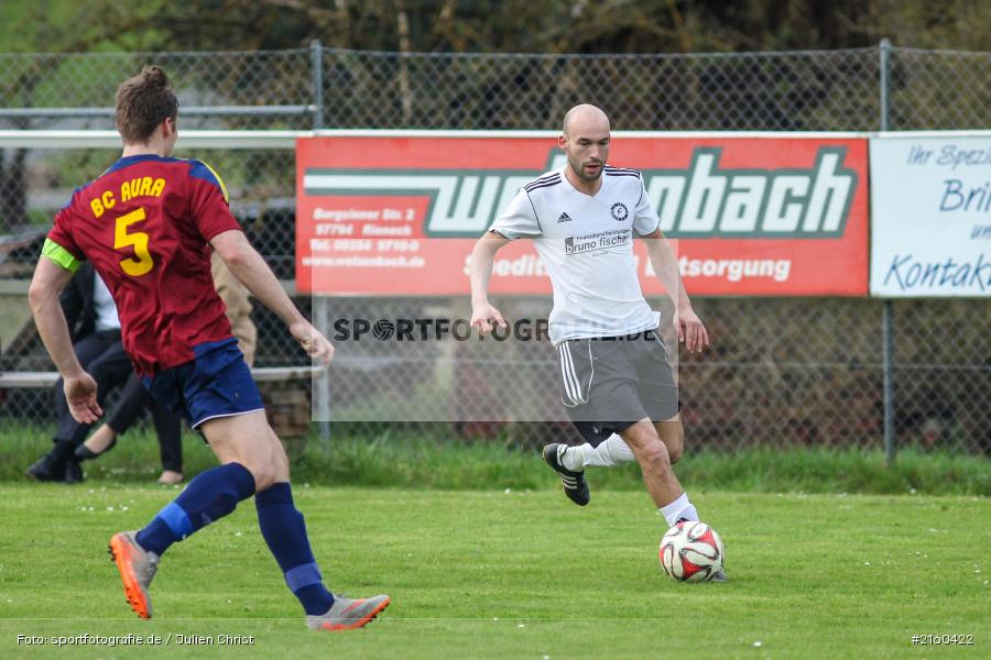 Fabian Diener, 10.04.2016, Kreisklasse Würzburg, Derby, Fussball, BSC Aura, DJK Fellen - Bild-ID: 2160422