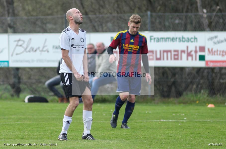 Fabian Diener, 10.04.2016, Kreisklasse Würzburg, Derby, Fussball, BSC Aura, DJK Fellen - Bild-ID: 2160425