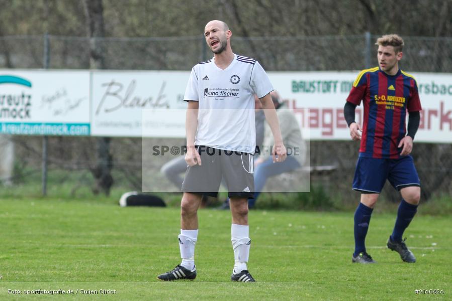 Fabian Diener, 10.04.2016, Kreisklasse Würzburg, Derby, Fussball, BSC Aura, DJK Fellen - Bild-ID: 2160426