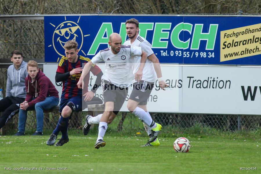 Timo Rützel, Fabian Diener, 10.04.2016, Kreisklasse Würzburg, Derby, Fussball, BSC Aura, DJK Fellen - Bild-ID: 2160434