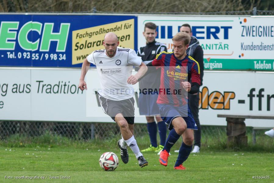 Michael Rützel, Fabian Diener, 10.04.2016, Kreisklasse Würzburg, Derby, Fussball, BSC Aura, DJK Fellen - Bild-ID: 2160435