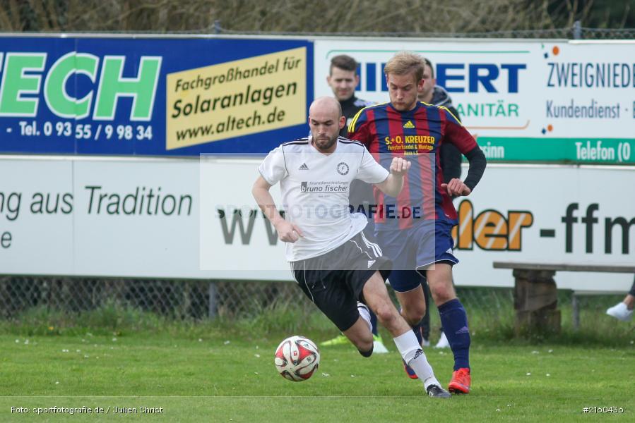 Michael Rützel, Fabian Diener, 10.04.2016, Kreisklasse Würzburg, Derby, Fussball, BSC Aura, DJK Fellen - Bild-ID: 2160436