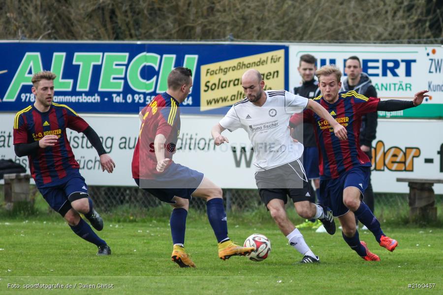 Michael Rützel, Johannes Alsheimer, Fabian Diener, 10.04.2016, Kreisklasse Würzburg, Derby, Fussball, BSC Aura, DJK Fellen - Bild-ID: 2160437