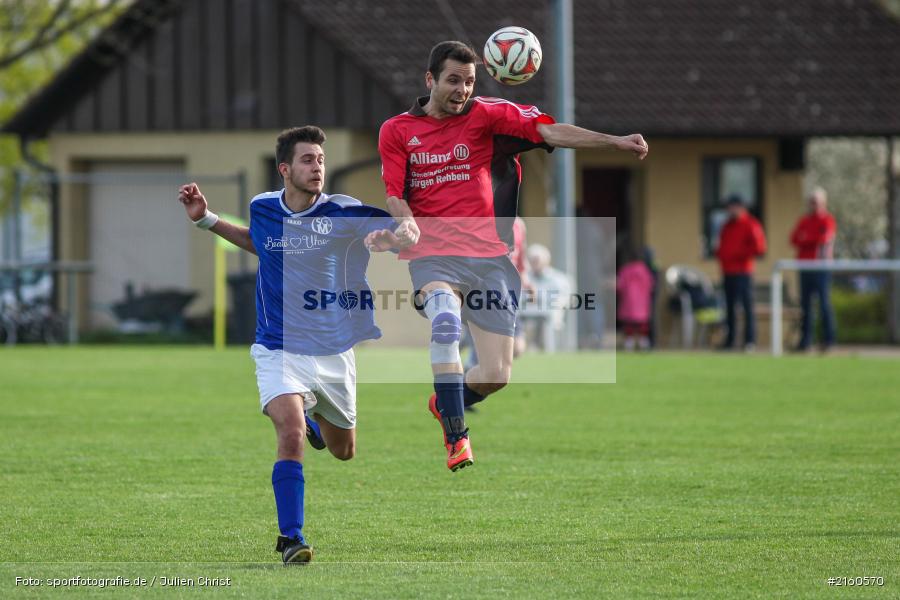 Frank Weisensee, Benedict Hessler, 15.04.2016, Retzbach, A-Klasse Würzburg Gr. 6, Fussball, SG Margetshöchheim II, TSV Retzbach II - Bild-ID: 2160570