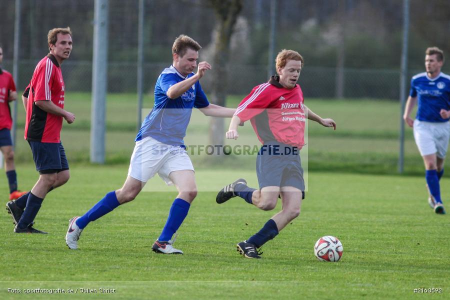 Christian Seubert, Fabio Zimmermann, 15.04.2016, Retzbach, A-Klasse Würzburg Gr. 6, Fussball, SG Margetshöchheim II, TSV Retzbach II - Bild-ID: 2160592