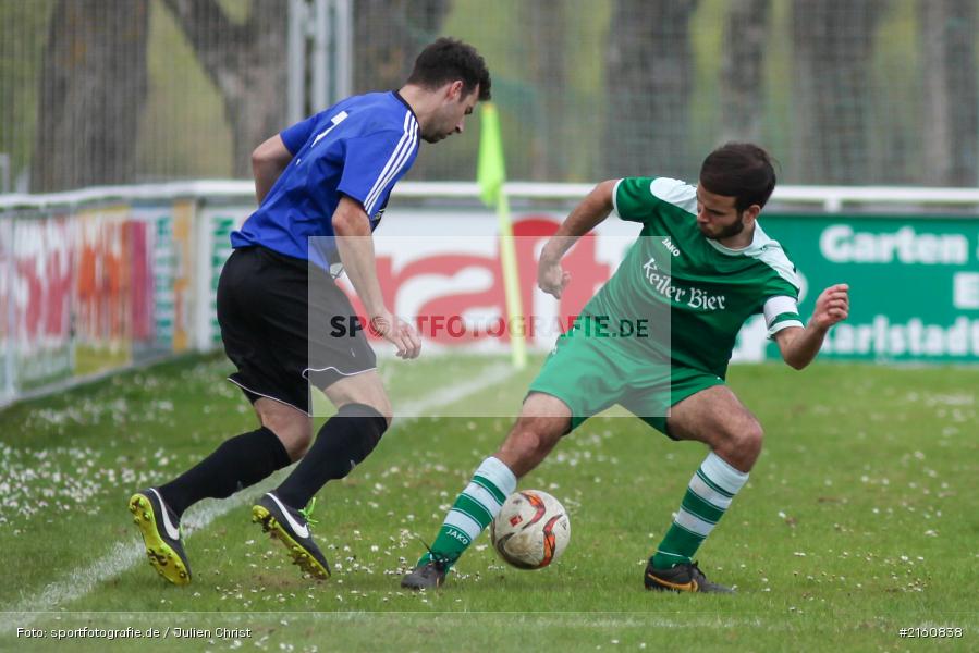 Tobias Mueller, William Vielwerth, 17.04.2016, Kreisliga Würzburg, Fussball, FV Gemünden/Seifriedsburg, FV Karlstadt - Bild-ID: 2160838