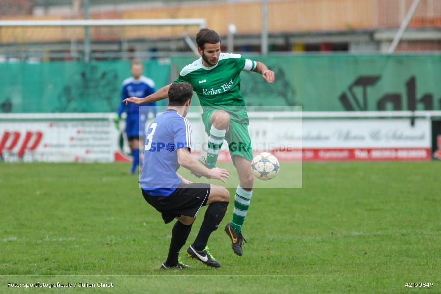 Tobias Mueller, William Vielwerth, 17.04.2016, Kreisliga Würzburg, Fussball, FV Gemünden/Seifriedsburg, FV Karlstadt - Bild-ID: 2160849