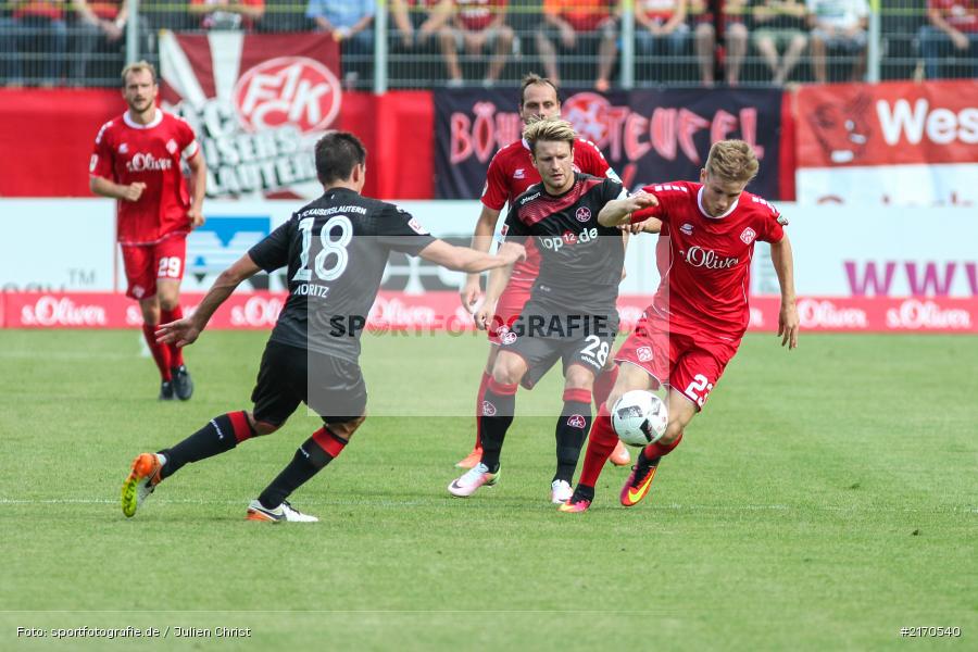 Patrick Weihrauch, Daniel Halfar, 14.08.2016, flyeralarm Arena, Würzburg, 2. Bundesliga, 1. FC Kaiserslautern, FC Würzburger Kickers - Bild-ID: 2170540