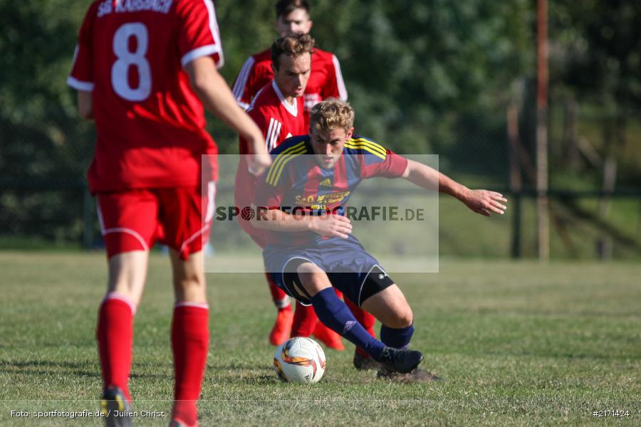 Steffen Lochmann, Timo Rützel, Fussball, 11.09.2016, Kreisklasse, BSC Aura, FC Karsbach - Bild-ID: 2171424