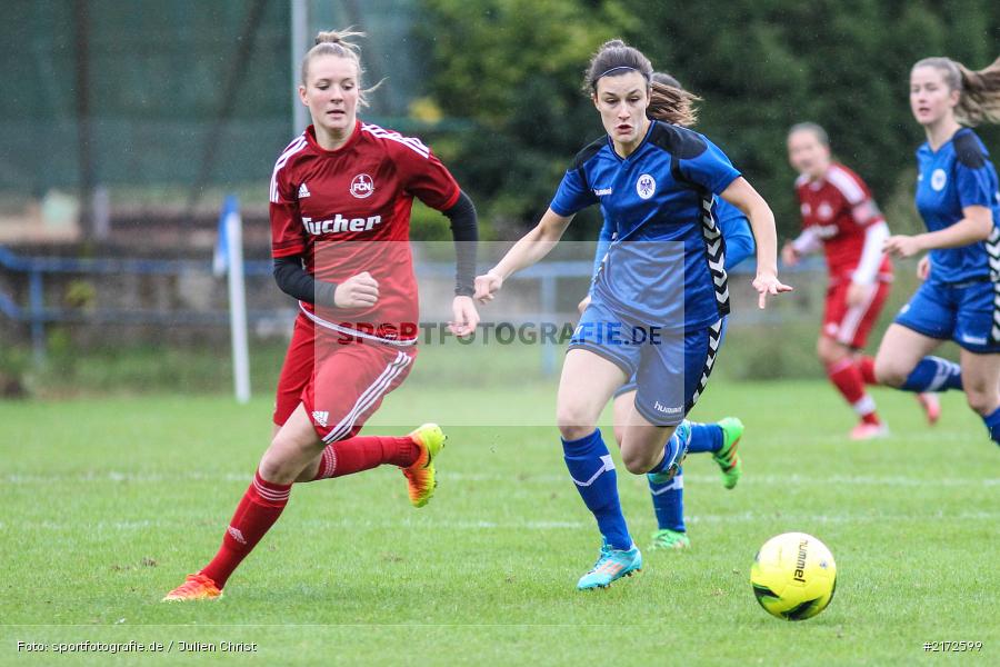 Theresa Damm, 09.10.2016, Frauen, Fussball, Regionalliga Süd, 1. FC Nürnberg, ETSV Würzburg - Bild-ID: 2172599 Theresa Damm, 09.10.2016, Frauen, Fussball, Regionalliga Süd, 1. FC Nürnberg, ETSV Würzburg - Bild-ID: 2172599