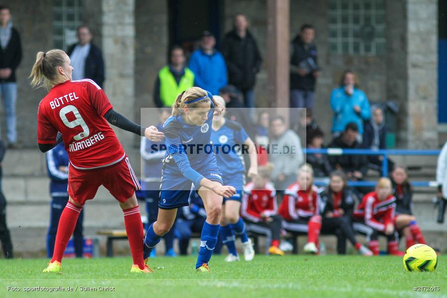 Christina Hahn, Marina Büttel, 09.10.2016, Frauen, Fussball, Regionalliga Süd, 1. FC Nürnberg, ETSV Würzburg - Bild-ID: 2172613