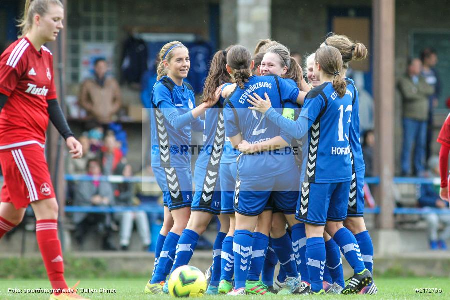 Anna-Lena Issing, Theresa Damm, Christina Hahn, 09.10.2016, Frauen, Fussball, Regionalliga Süd, 1. FC Nürnberg, ETSV Würzburg - Bild-ID: 2172756