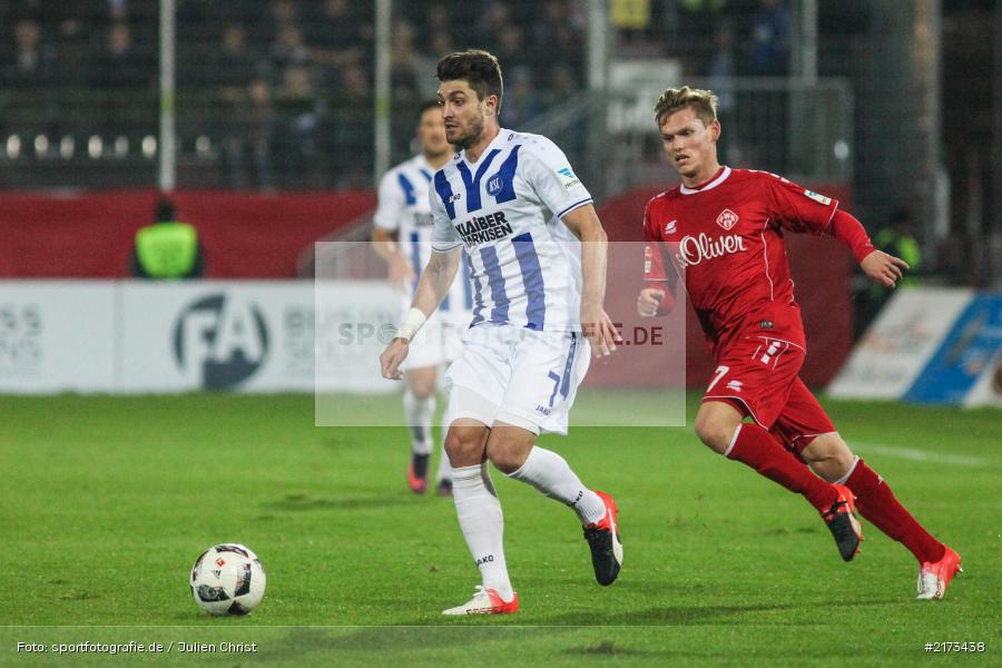 Felix Müller, Moritz Stoppelkamp, Würzburg, Flyeralarm-Arena, Bundesliga, 21.10.2016, Fußball, 2. Bundesliga, Karlsruher SC, FC Würzburger Kickers - Bild-ID: 2173438