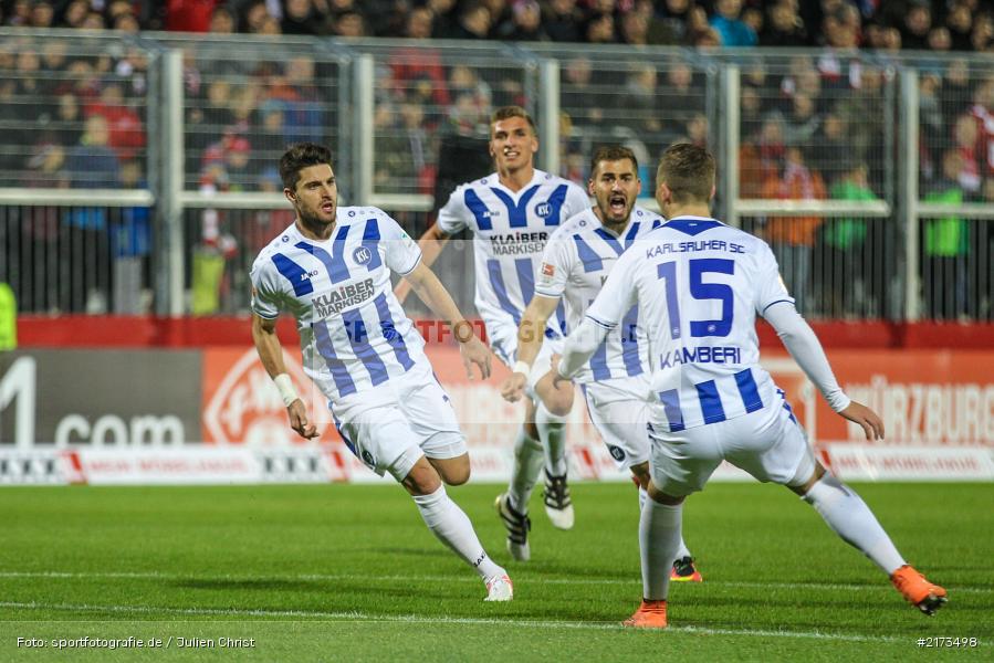 Moritz Stoppelkamp, Florian Kamberi, Würzburg, Flyeralarm-Arena, Bundesliga, 21.10.2016, Fußball, 2. Bundesliga, Karlsruher SC, FC Würzburger Kickers - Bild-ID: 2173498