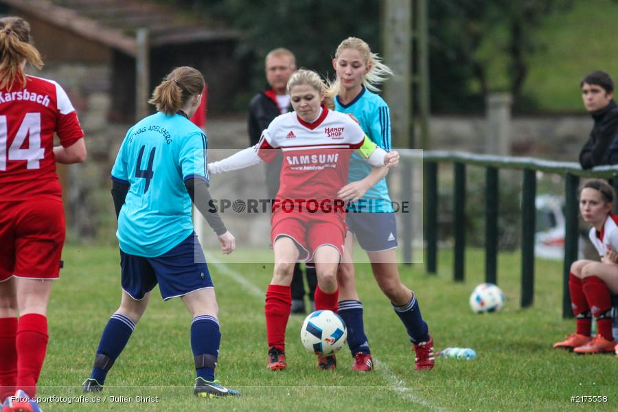 Julia Hildenbeutel, Sabrina Joa, Fussball, 22.10.2016, Bezirksliga Frauen, SpVgg Adelsberg, FC Karsbach 2 - Bild-ID: 2173558