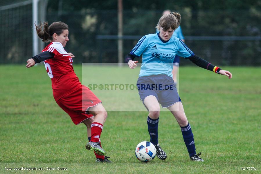 Katharina Schmitt, Julia Hehrlein, Fussball, 22.10.2016, Bezirksliga Frauen, SpVgg Adelsberg, FC Karsbach 2 - Bild-ID: 2173576