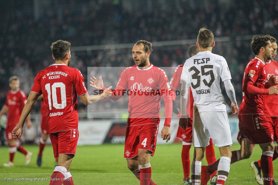 Rico Benatelli, Nejmeddin Daghfous, 07.11.2016, Würzburg, flyeralarm Arena, 2. Bundesliga, FC St. Pauli, FC Würzburger Kickers - Bild-ID: 2174211