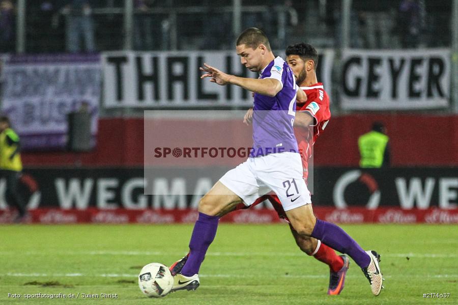Adam Susac, Elia Soriano, Würzburg, flyeralarm Arena, 25.11.2016, Fussball, 2. Bundesliga, FC Erzgebirga Aue, FC Würzburger Kickers - Bild-ID: 2174637