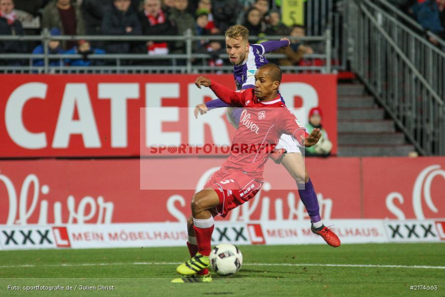 David Pisot, Pascal Köpke, Würzburg, flyeralarm Arena, 25.11.2016, Fussball, 2. Bundesliga, FC Erzgebirga Aue, FC Würzburger Kickers - Bild-ID: 2174663