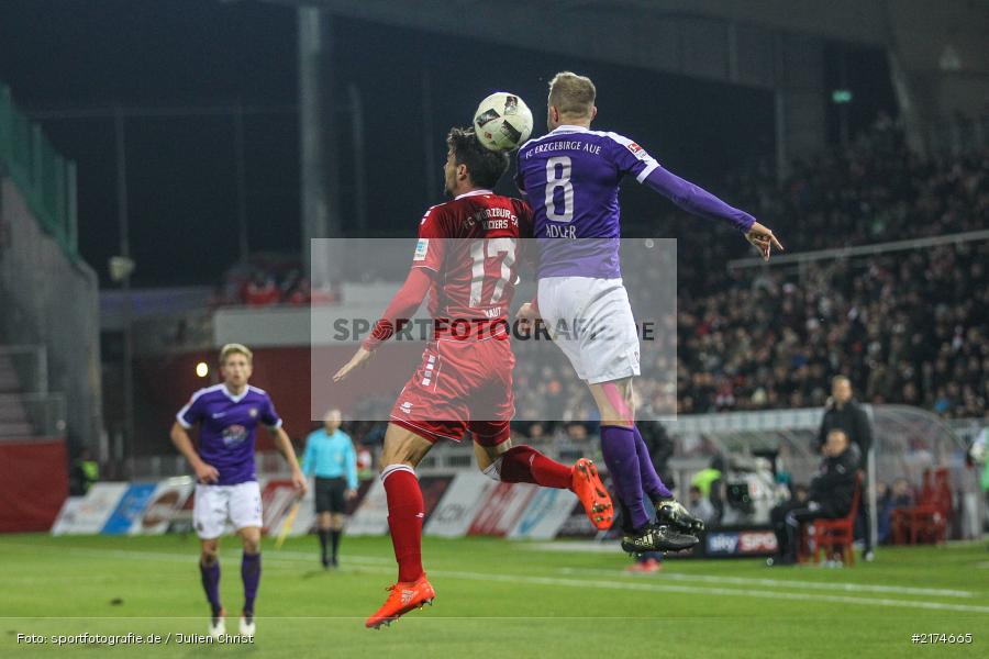 Nicky Adler, Sascha Traut, Würzburg, flyeralarm Arena, 25.11.2016, Fussball, 2. Bundesliga, FC Erzgebirga Aue, FC Würzburger Kickers - Bild-ID: 2174665