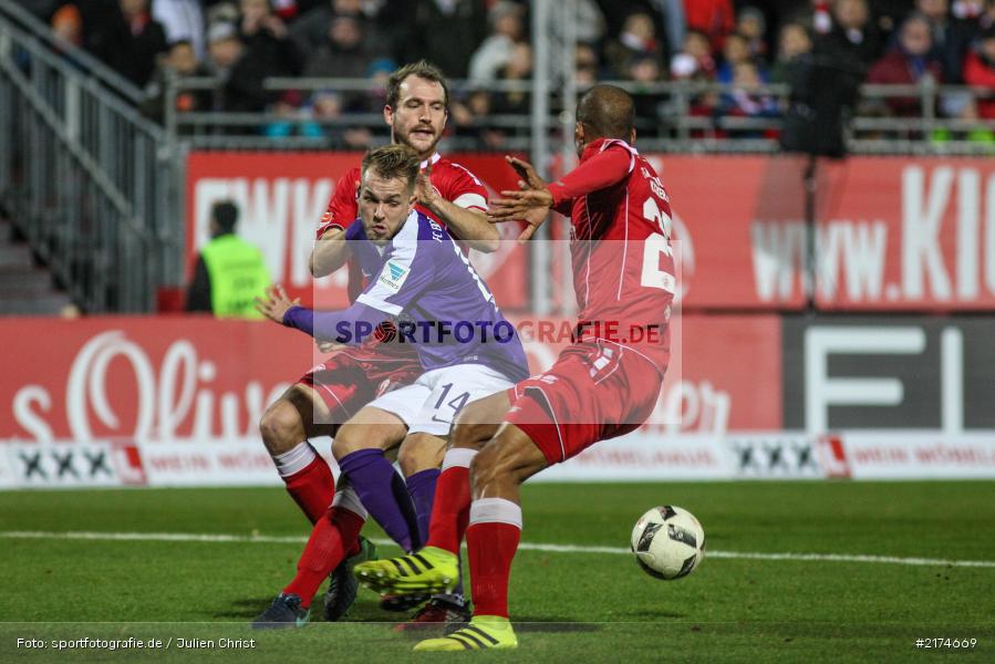 David Pisot, Sebastian Neumann, Pascal Köpke, Würzburg, flyeralarm Arena, 25.11.2016, Fussball, 2. Bundesliga, FC Erzgebirga Aue, FC Würzburger Kickers - Bild-ID: 2174669