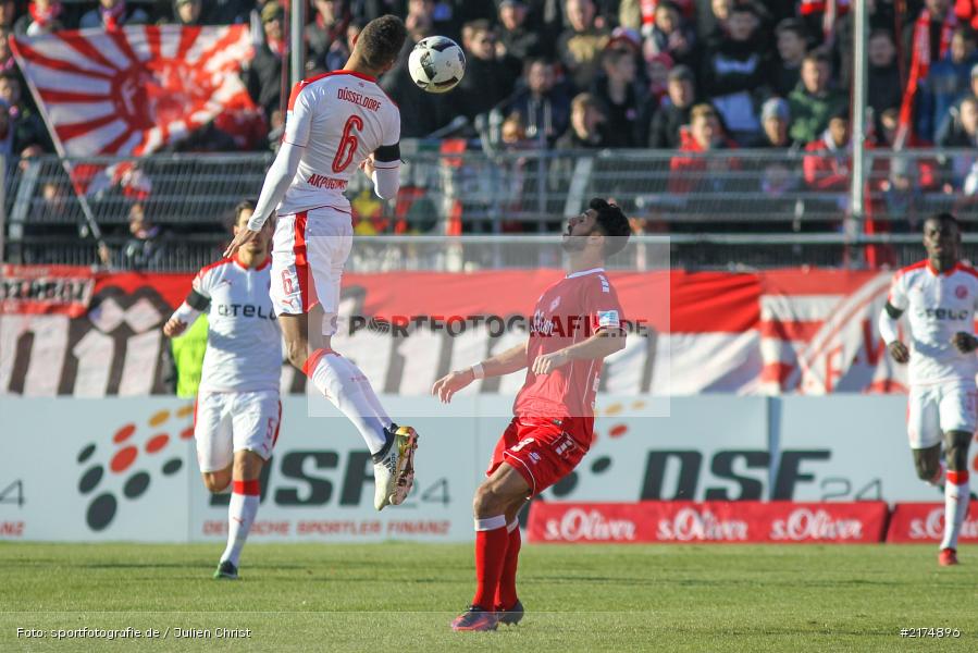 Elia Soriano, Kevin Akpoguma, flyeralarm Arena, Fortuna Düsseldorf, FC Würzburger Kickers, 2. Bundesliga, 04.12.2016 - Bild-ID: 2174896