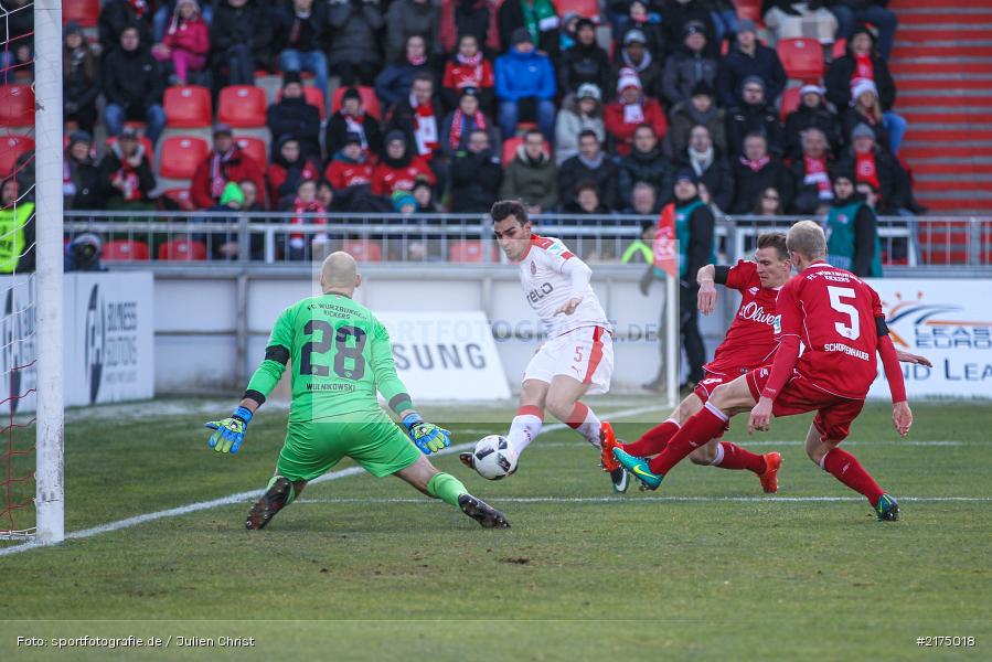 Emanuel Taffertshofer, Clemens Schoppenhauer, Robert Wulnikowski, Kaan Ayhan, flyeralarm Arena, Fortuna Düsseldorf, FC Würzburger Kickers, 2. Bundesliga, 04.12.2016 - Bild-ID: 2175018