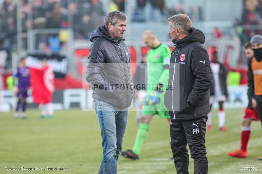 Peter Hermann, Friedhelm Funkel, flyeralarm Arena, Fortuna Düsseldorf, FC Würzburger Kickers, 2. Bundesliga, 04.12.2016 - Bild-ID: 2175030