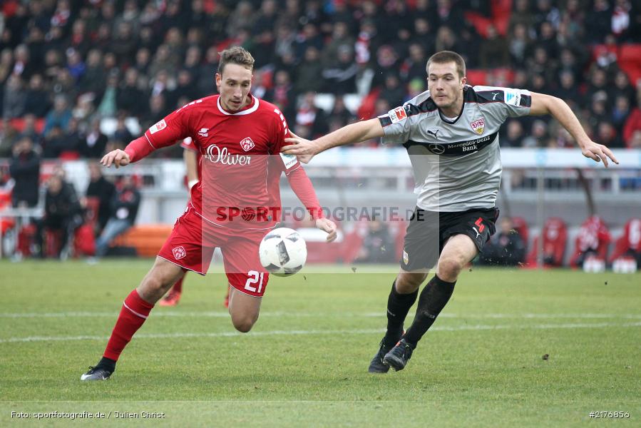 Toni Sunjic, Tobias Schröck, VfB Stuttgart, FWK 1907, Würzburg, 2. Bundesliga, flyeralarm Arena, FC Würzburger Kickers - Bild-ID: 2176856