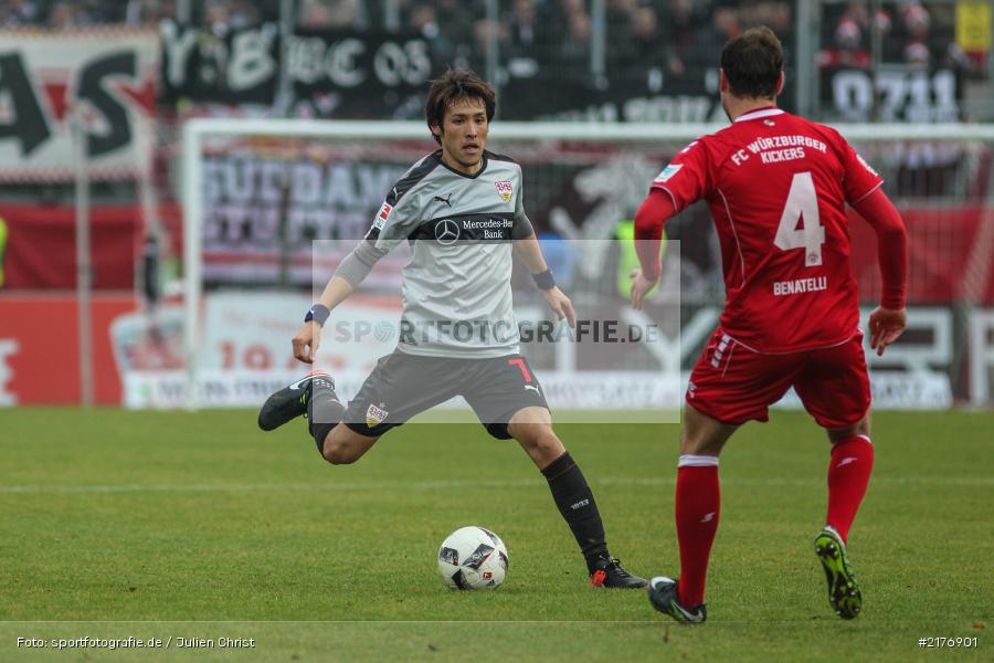 Rico Benatelli, Hajime Hosogai, VfB Stuttgart, FWK 1907, Würzburg, 2. Bundesliga, flyeralarm Arena, FC Würzburger Kickers - Bild-ID: 2176901