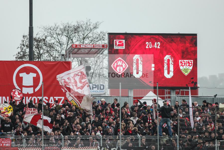 Fanblock, VfB Stuttgart, FWK 1907, Würzburg, 2. Bundesliga, flyeralarm Arena, FC Würzburger Kickers - Bild-ID: 2176909