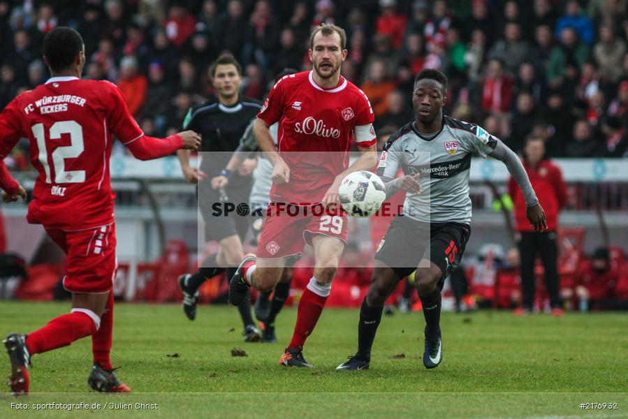 Carlos Mané, Sebastian Neumann, VfB Stuttgart, FWK 1907, Würzburg, 2. Bundesliga, flyeralarm Arena, FC Würzburger Kickers - Bild-ID: 2176932