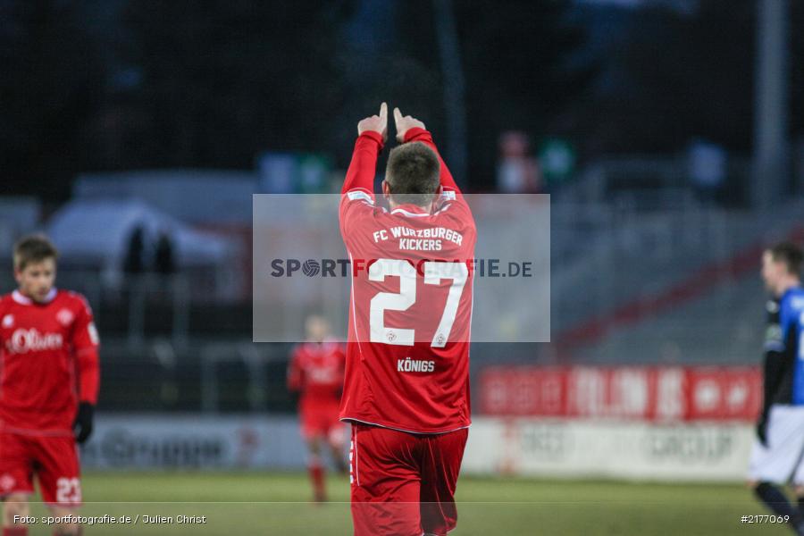 Torjubel, Marco Königs, 07.01.2017, Flyeralarm-Arena, Freundschaftsspiel, FSV Frankfurt, FC Würzburger Kickers - Bild-ID: 2177069