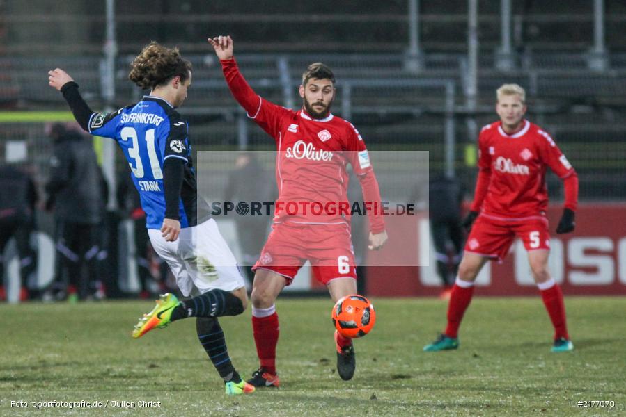 Yannick Starck, Anastasios Lagos, 07.01.2017, Flyeralarm-Arena, Freundschaftsspiel, FSV Frankfurt, FC Würzburger Kickers - Bild-ID: 2177070