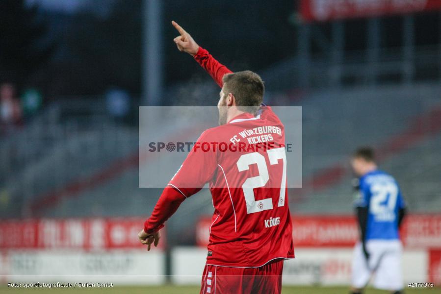 Torjubel, Marco Königs, 07.01.2017, Flyeralarm-Arena, Freundschaftsspiel, FSV Frankfurt, FC Würzburger Kickers - Bild-ID: 2177073