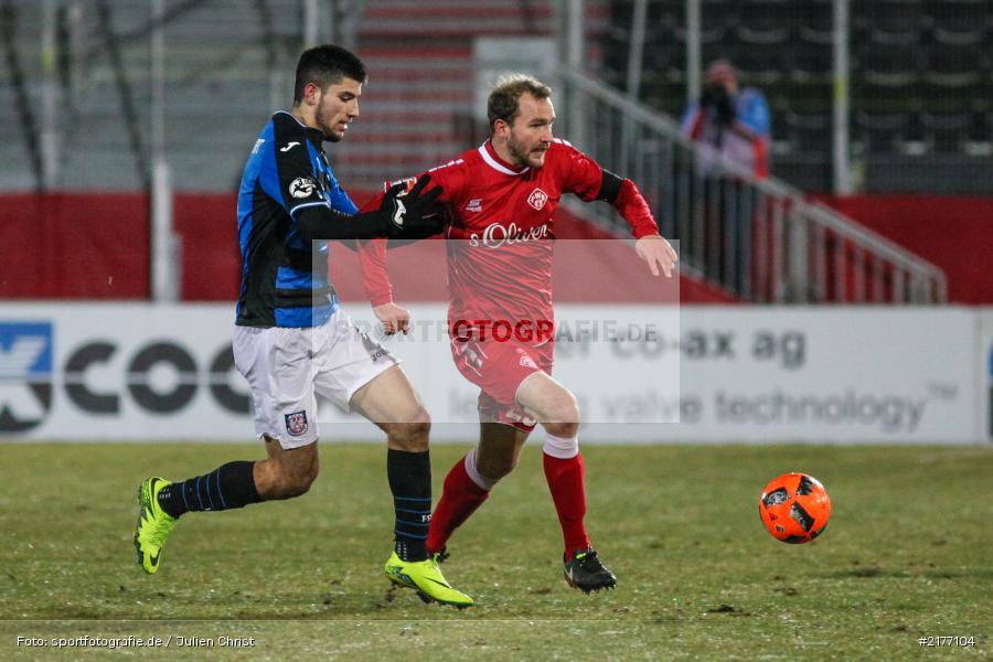 Sebastian Neumann, Cagatay Kader, 07.01.2017, Flyeralarm-Arena, Freundschaftsspiel, FSV Frankfurt, FC Würzburger Kickers - Bild-ID: 2177104