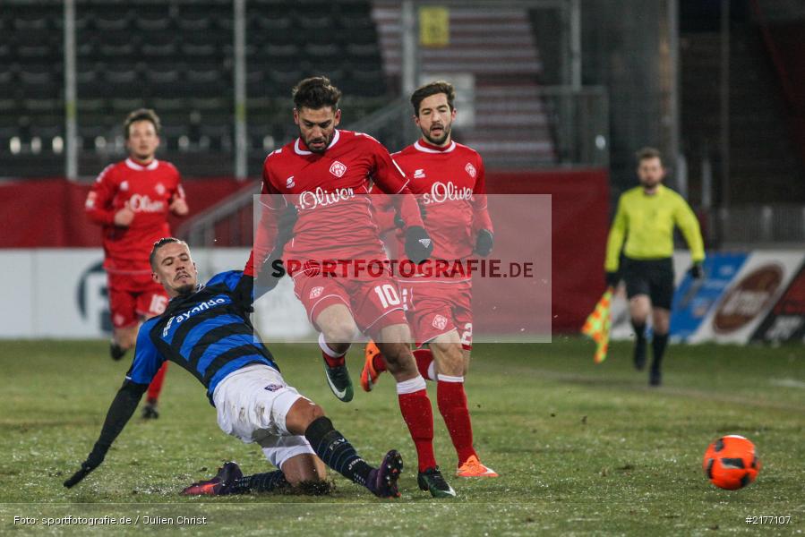 Nejmeddin Daghfous, Fabian Burdenski, 07.01.2017, Flyeralarm-Arena, Freundschaftsspiel, FSV Frankfurt, FC Würzburger Kickers - Bild-ID: 2177107