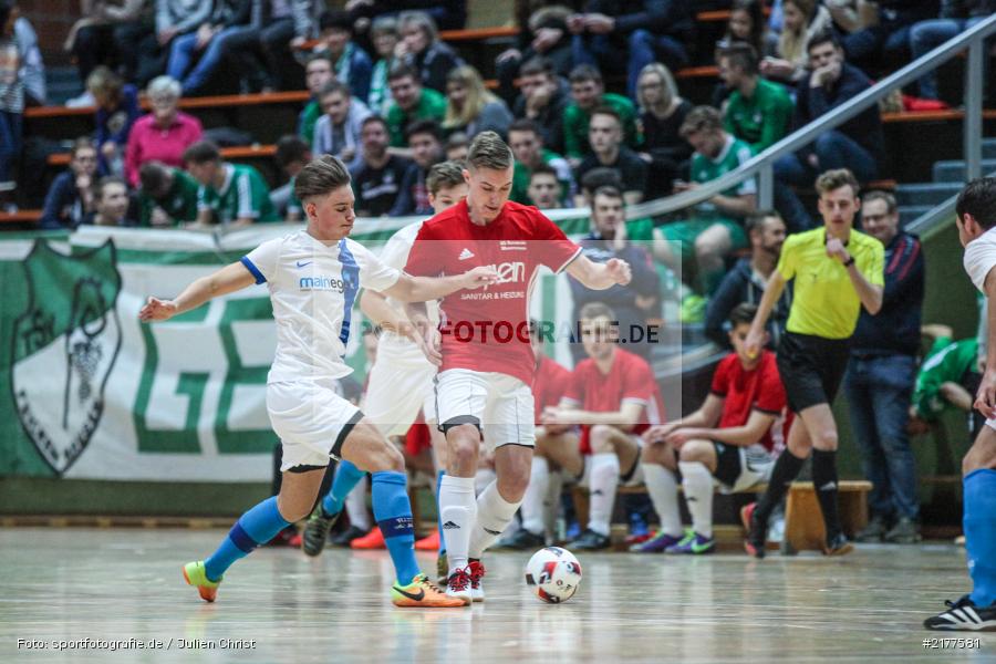 Marcel Lehnig, Niklas Oberth, SG Buchbrunn-Mainstockheim, FG Marktbreit-Martinsheim, 14.01.2017, Hallenfußball, Karlstadt, Kreisendturnier - Bild-ID: 2177581