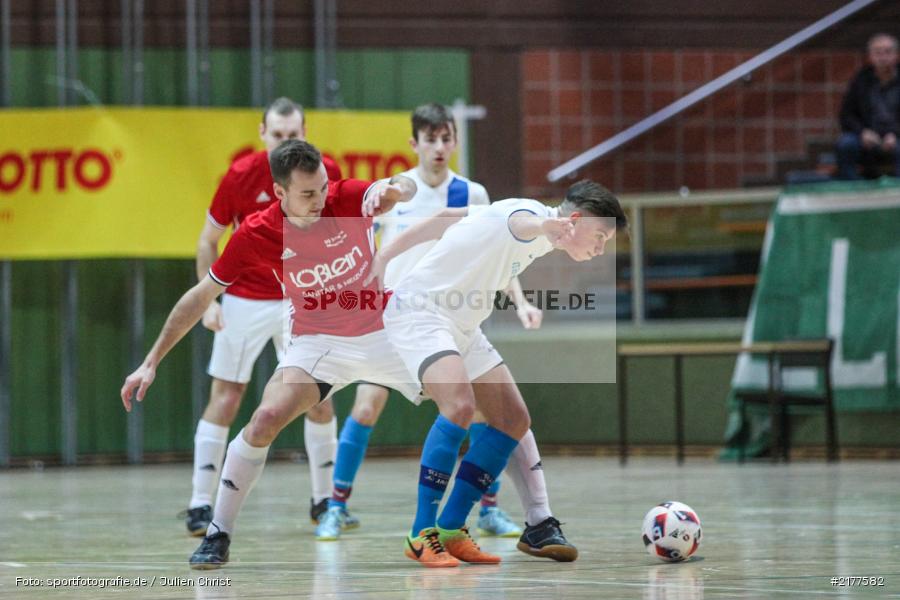 Niklas Oberth, Ralf Weidenbach, SG Buchbrunn-Mainstockheim, FG Marktbreit-Martinsheim, 14.01.2017, Hallenfußball, Karlstadt, Kreisendturnier - Bild-ID: 2177582