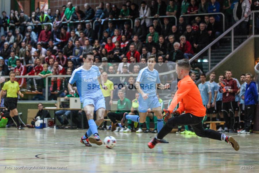 Simon Scheller, Dominik Lambrecht, Michael Winkler, TSV Frickenhausen, FG FV Karlstadt, 14.01.2017, Hallenfußball, Karlstadt, Kreisendturnier - Bild-ID: 2177611