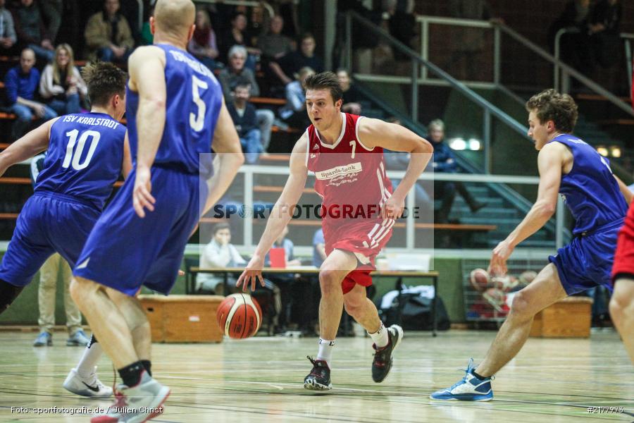 Tim Eisenberger, M. Weißhaar, Erwin-Ammann-Halle, 21.01.2017, Bayernpokal, Basketball, VfL Baskets Treuchlingen, TSV Karlstadt - Bild-ID: 2177973
