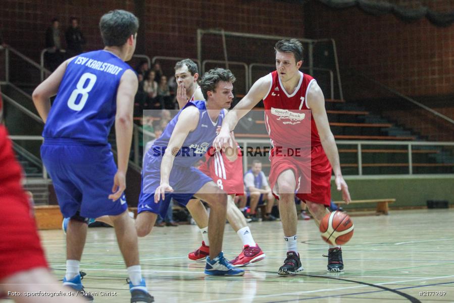 Tim Eisenberger, Georg Kordowich, Erwin-Ammann-Halle, 21.01.2017, Bayernpokal, Basketball, VfL Baskets Treuchlingen, TSV Karlstadt - Bild-ID: 2177989