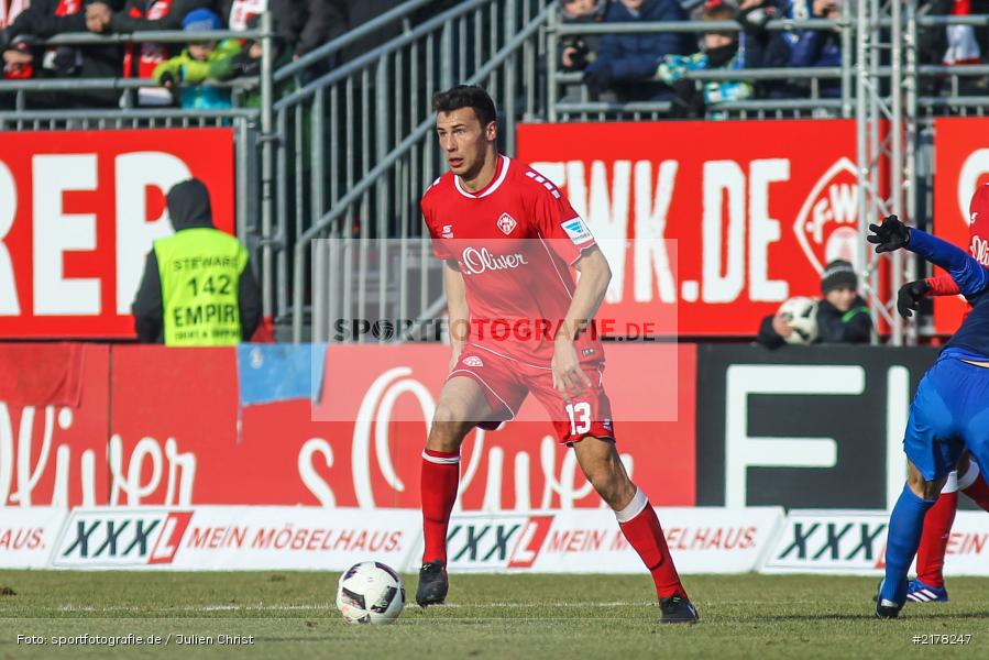 Lukas Fröde, 28.01.2017, 2. Bundesliga, Eintracht Braunschweig, FC Würzburger Kickers - Bild-ID: 2178247 Lukas Fröde, 28.01.2017, 2. Bundesliga, Eintracht Braunschweig, FC Würzburger Kickers - Bild-ID: 2178247