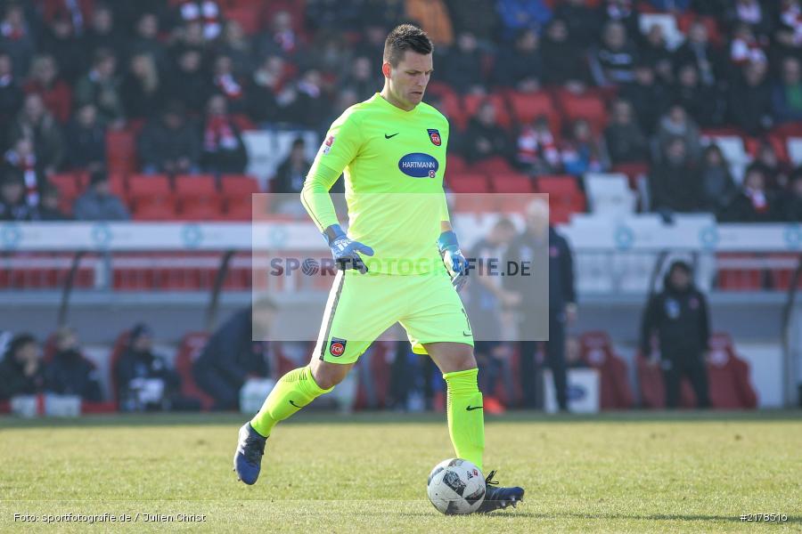Kevin Müller, 11.02.2017, Dallenberg, flyeralarm Arena, Fussball, 2. Bundesliga, 1. FC Heidenheim 1846, FC Würzburger Kickers - Bild-ID: 2178516