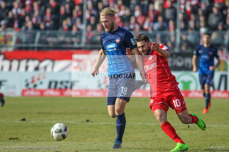 Nejmeddin Daghfous, Sebastian Griesbeck, 11.02.2017, Dallenberg, flyeralarm Arena, Fussball, 2. Bundesliga, 1. FC Heidenheim 1846, FC Würzburger Kickers - Bild-ID: 2178527 Nejmeddin Daghfous, Sebastian Griesbeck, 11.02.2017, Dallenberg, flyeralarm Arena, Fussball, 2. Bundesliga, 1. FC Heidenheim 1846, FC Würzburger Kickers - Bild-ID: 2178527