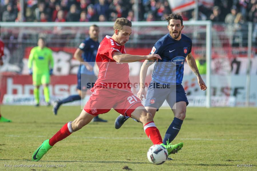 Tobias Schröck, Norman Theuerkauf, 11.02.2017, Dallenberg, flyeralarm Arena, Fussball, 2. Bundesliga, 1. FC Heidenheim 1846, FC Würzburger Kickers - Bild-ID: 2178542 Tobias Schröck, Norman Theuerkauf, 11.02.2017, Dallenberg, flyeralarm Arena, Fussball, 2. Bundesliga, 1. FC Heidenheim 1846, FC Würzburger Kickers - Bild-ID: 2178542