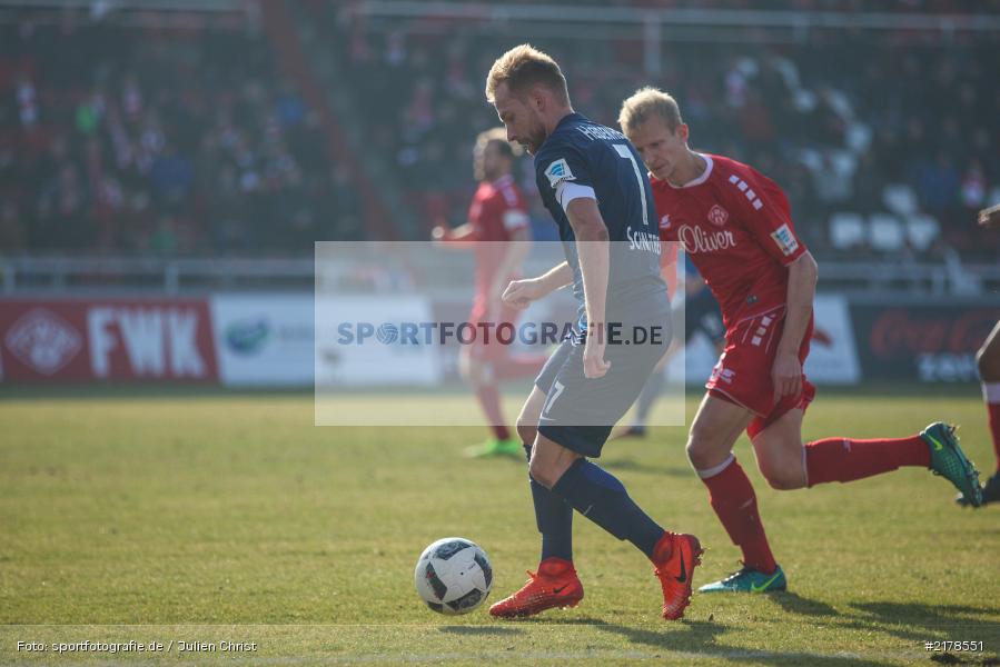 Clemens Schoppenhauer, Marc Schnatterer, 11.02.2017, Dallenberg, flyeralarm Arena, Fussball, 2. Bundesliga, 1. FC Heidenheim 1846, FC Würzburger Kickers - Bild-ID: 2178551