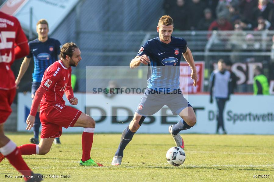 Mathias Wittek, Rico Benatelli, 11.02.2017, Dallenberg, flyeralarm Arena, Fussball, 2. Bundesliga, 1. FC Heidenheim 1846, FC Würzburger Kickers - Bild-ID: 2178557