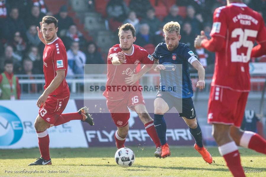 Peter Kurzweg, Marc Schnatterer, 11.02.2017, Dallenberg, flyeralarm Arena, Fussball, 2. Bundesliga, 1. FC Heidenheim 1846, FC Würzburger Kickers - Bild-ID: 2178559
