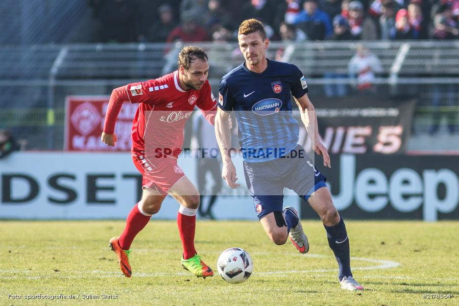 Mathias Wittek, Rico Benatelli, 11.02.2017, Dallenberg, flyeralarm Arena, Fussball, 2. Bundesliga, 1. FC Heidenheim 1846, FC Würzburger Kickers - Bild-ID: 2178564